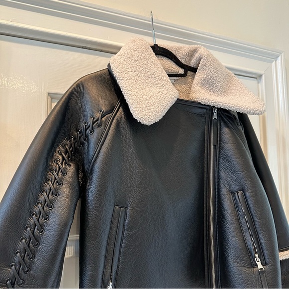 Jonathan Simhkai Corrine Vegan Sherpa Moto Jacket - Picture 9 of 16